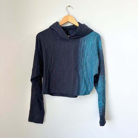 lululemon athletica Tops - Lululemon Varsa Lab Ombre Hoodie Pullover Aurora Glow Jacquard Black Navy S